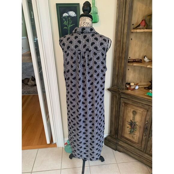 Spense Black & White Button Up Geometric Tunic - Picture 3 of 10